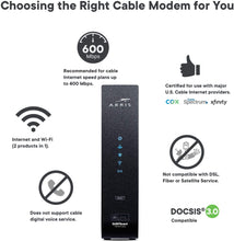 Load image into Gallery viewer, ARRIS SURFboard SBG7400AC2 DOCSIS 3.0 Cable Modem &amp; AC2350 Dual-Band Wi-Fi Router, Approved for Cox, Spectrum, Xfinity &amp; others (black)
